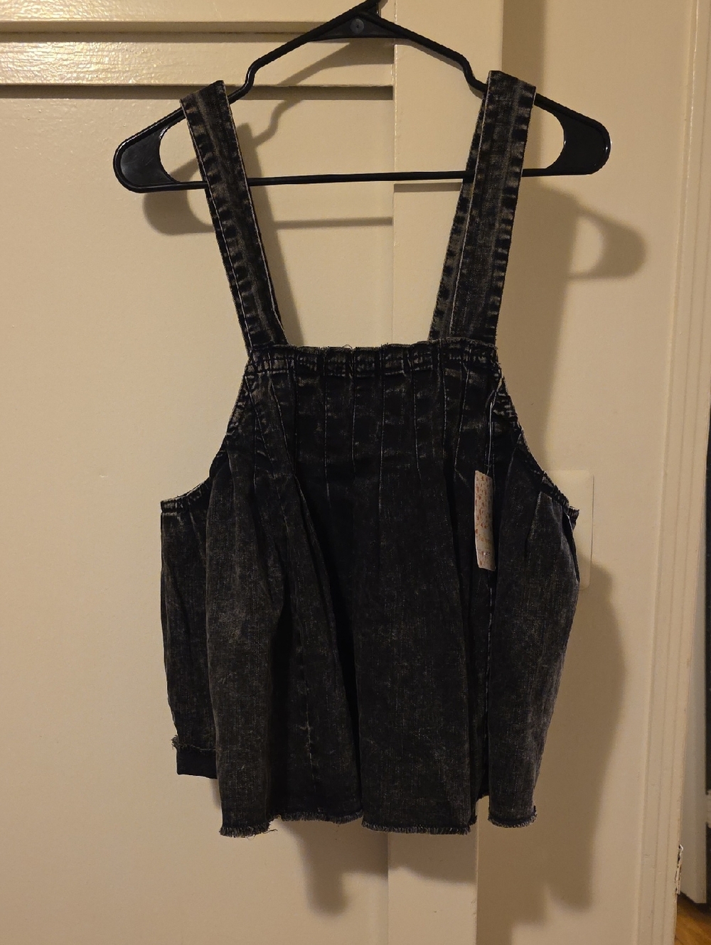 Free People Washed Black Denim Crop Top